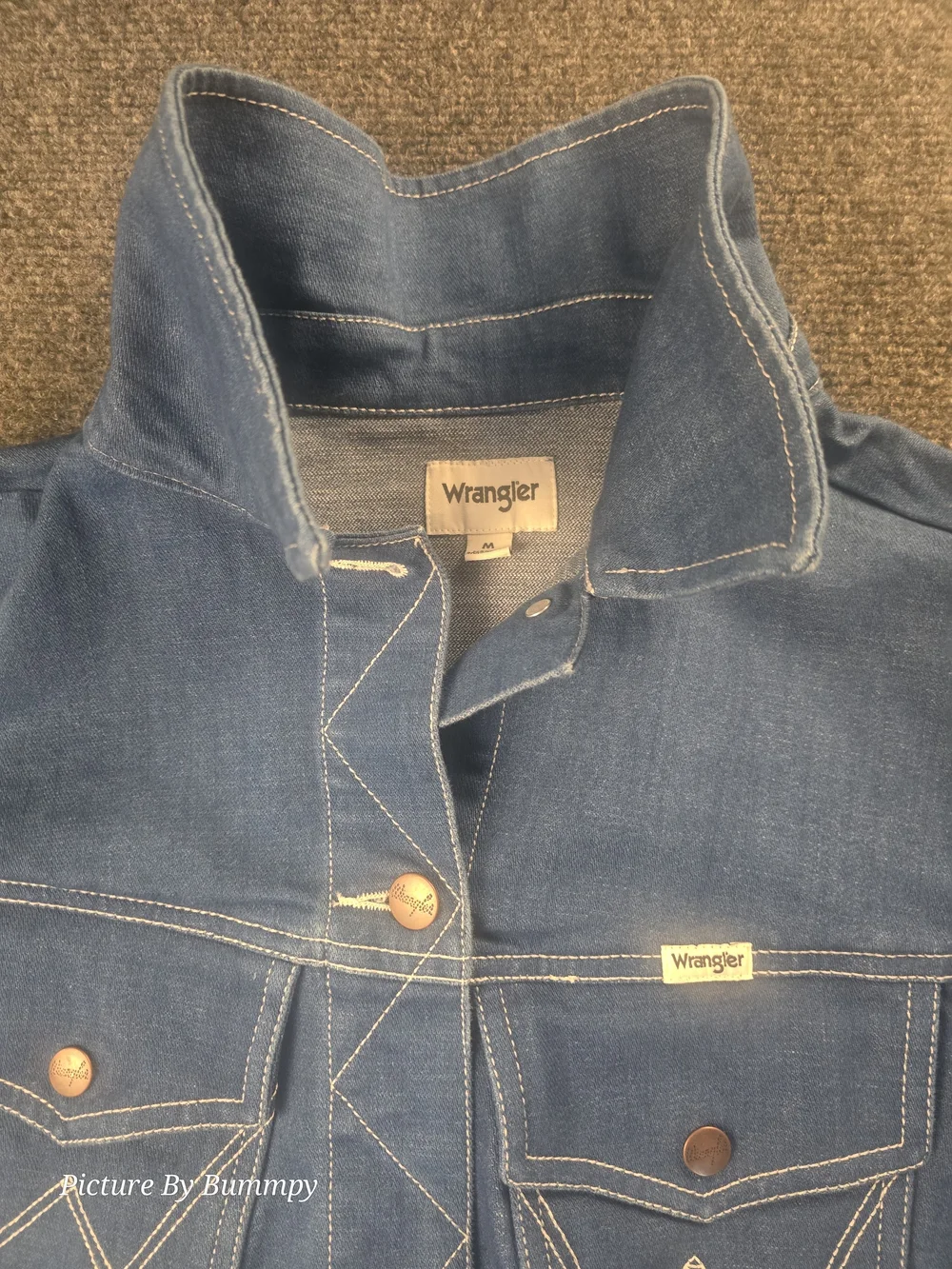 Wrangler Heritage Denim Crop Sport Jacket Size Medium - Picture 2 of 11